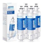 Golden IcePure RWF1200A LG Refrigerator Water Filter 4-Pack