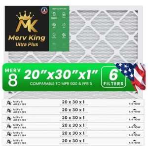 MervKing 20x30 Air Filter | MERV 8 | 6-Pack