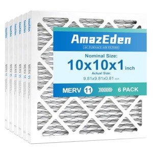 AmazEden MERV 11 Pleated AC Air Filter 6-Pack