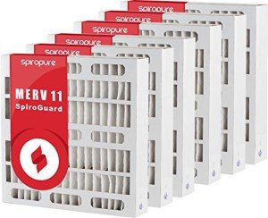 SpiroPure MERV 11 Pleated Air Filters - 6 Pack