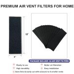 24-Pack Activated Charcoal Air Filters 4" x 12