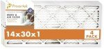 Proairtek 14x30x1 MERV 8 Air Filter Pack of 4