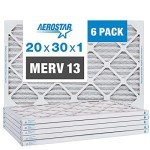 Aerostar 20x30 MERV 13 Pleated Air Filters - 6 Pack
