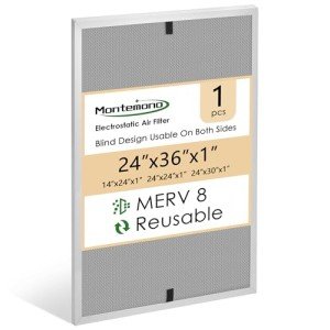 Montemono 24x36x1 MERV8 Washable Air Filter