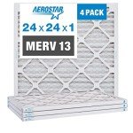 Aerostar 24x24 MERV 13 Pleated Air Filter 4-Pack