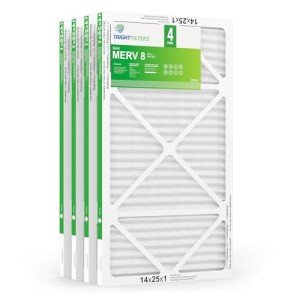 TRIGHTFILTERS 14x25x1 MERV 8 Air Filter 4 Pack