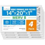LotFancy 14x20x1 MERV8 Pleated Air Filters - 4 Pack