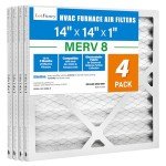 LotFancy 14x14x1 MERV8 Pleated Air Filters - 4 Pack