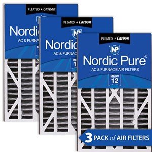 Nordic Pure 16x25x3 MERV 12 Carbon Air Filters 3-Pack