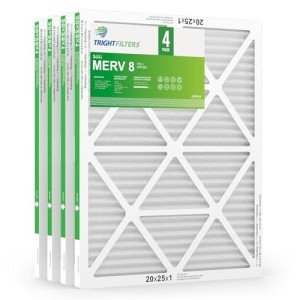 TRIGHTFILTERS 20x25x1 MERV 8 Air Filter Pack