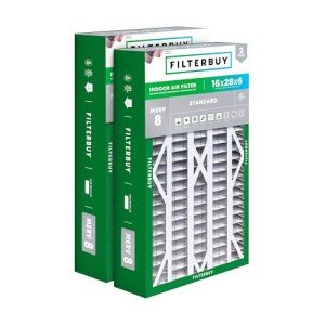 MERV 8 Pleated Air Filters 16x28x6 (2-Pack)