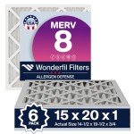 15x20x1 MERV 8 Air Filters - 6 Pack