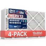 BNX TruFilter 12x20x1 MERV 13 Air Filter 4-Pack