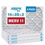 Aerostar 14x25 MERV 11 Pleated Air Filter 4-Pack