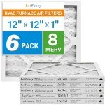 LotFancy MERV8 12x12 Pleated Air Filters, 6 Pack