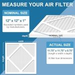 LotFancy MERV8 12x12 Pleated Air Filters, 6 Pack