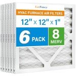 LotFancy MERV8 12x12 Pleated Air Filters, 6 Pack