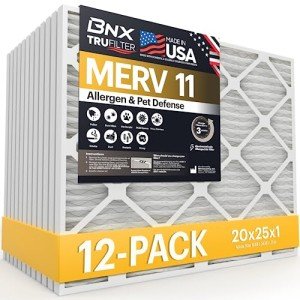 BNX TruFilter 20x25x1 MERV 11 Air Filters (12-Pack)