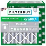 20x20x4 MERV 8 Air Filter Dust Defense - 12 Pack