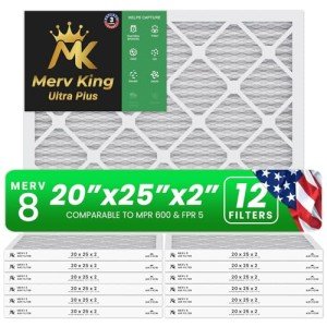 MervKing 20x25x2 MERV 8 Air Filter 12-Pack