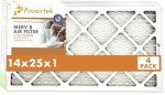 Proairtek 14x25x1 MERV 8 Air Filters – 4 Pack