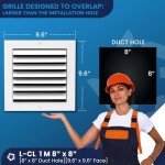8" x 8" Aluminum Adjustable Vent Cover