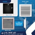 8" x 8" Aluminum Adjustable Vent Cover
