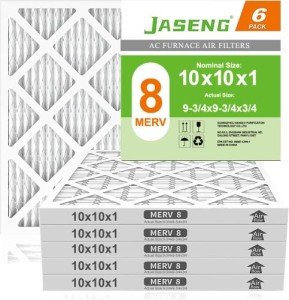 10x10x1 MERV 8 Furnace Air Filters 6-Pack