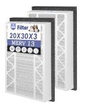 2 Pack MERV 13 20x30x3 Replacement Air Filters