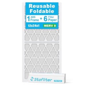 Stafilter 12x24 Air Filter, MERV 8, 6 Pack