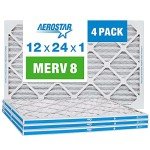 Aerostar 12x24 Pleated MERV 8 Air Filters - 4 Pack