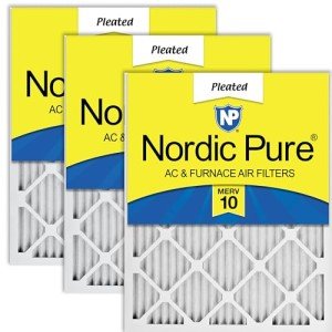 Nordic Pure MERV 10 Pleated Air Filters, 3 Pack
