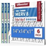 UBeesize 14x14 MERV 8 Air Filters (6-Pack)