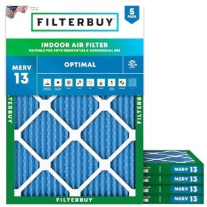 Filterbuy 24x30x1 MERV 13 Air Filters (5-Pack)