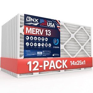 BNX 14x25x1 MERV 13 Air Filters - 12 Pack