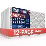 BNX 14x25x1 MERV 13 Air Filters - 12 Pack