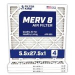 5.5x27.5x1 MERV 8 Pleated Air Filter 4-Pack