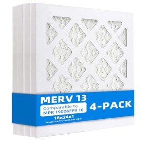 18x24x1 Pleated Air Filters - 4 Pack