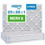 Aerostar 20x26 MERV 8 Pleated Air Filters, 6 Pack