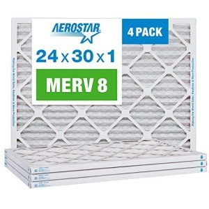 Aerostar 24x30x1 MERV 8 Pleated Air Filters