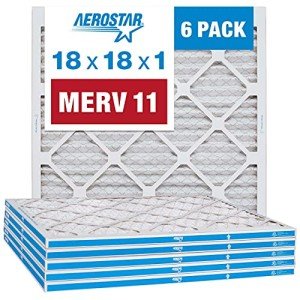 Aerostar 18x18x1 MERV 11 Air Filter Pack of 6