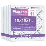 Plzgoon 10x10x1 MERV 11 Pleated Air Filters (6 Pack)