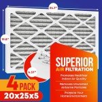 Filterlux MERV 13 Air Filters 20x25x5 (4-Pack)