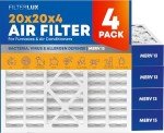 Premium MERV 13 Pleated Air Filters (4-Pack)