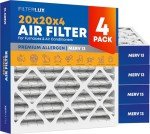 Premium MERV 13 Pleated Air Filters (4-Pack)