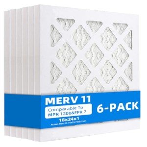 18x24x1 Pleated Furnace Air Filters - 6 Pack
