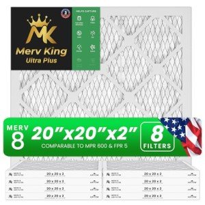 MervKing 20x20x2 MERV 8 Air Filter 8-Pack