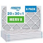 Aerostar 20x30x1 MERV 8 Air Filters - 6 Pack