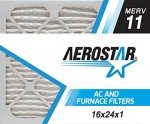 Aerostar 16x24x1 MERV 11 Air Filter Pack of 6