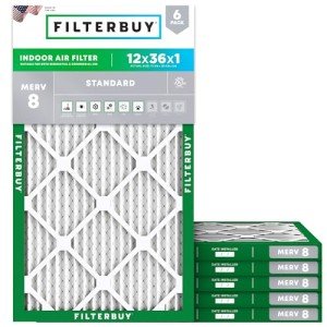 12x36x1 MERV 8 Air Filters 6-Pack
